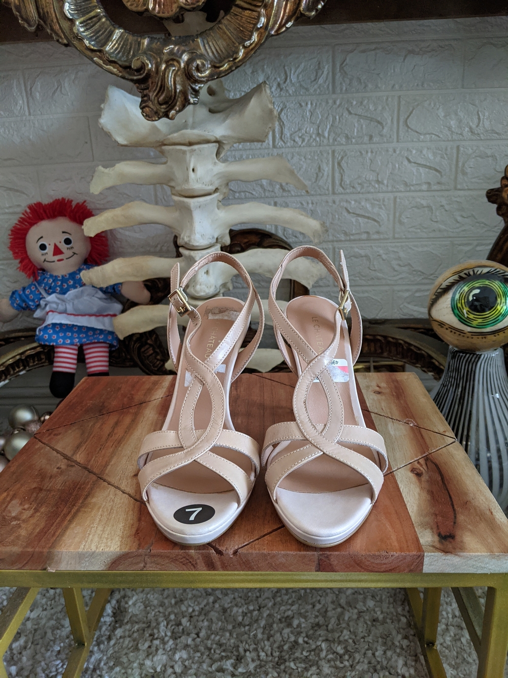 Le Chateau Blush Pink Strappy Slingback Heels
